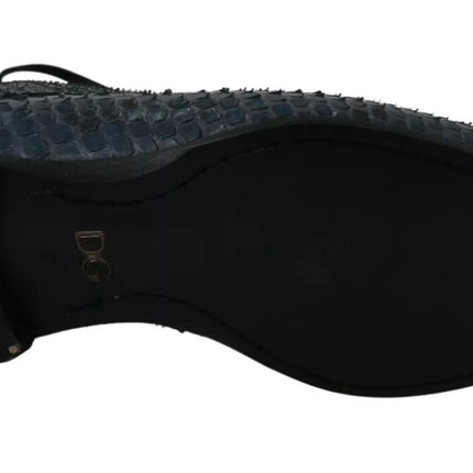 Dolce & Gabbana Blue Python Leather Snakeskin Shoes