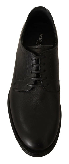 Dolce & Gabbana Black Lace Up Leather Men Formal Derby Shoes
