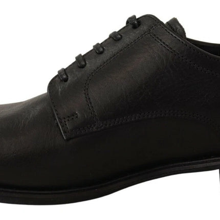 Dolce & Gabbana Black Lace Up Leather Men Formal Derby Shoes