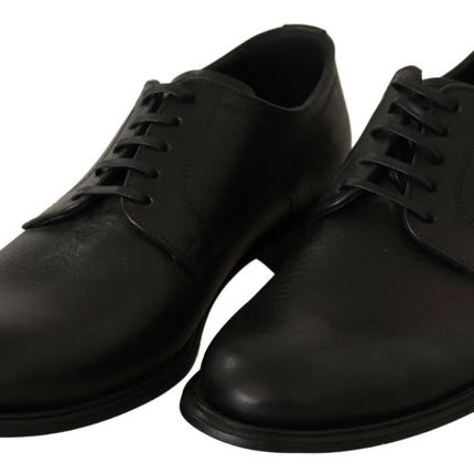 Dolce & Gabbana Black Lace Up Leather Men Formal Derby Shoes