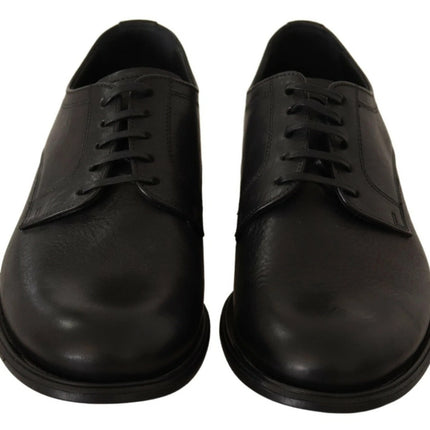 Dolce & Gabbana Black Lace Up Leather Men Formal Derby Shoes