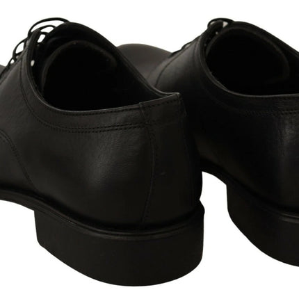 Dolce & Gabbana Black Lace Up Leather Men Formal Derby Shoes