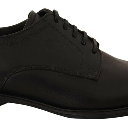 Dolce & Gabbana Black Lace Up Leather Men Formal Derby Shoes