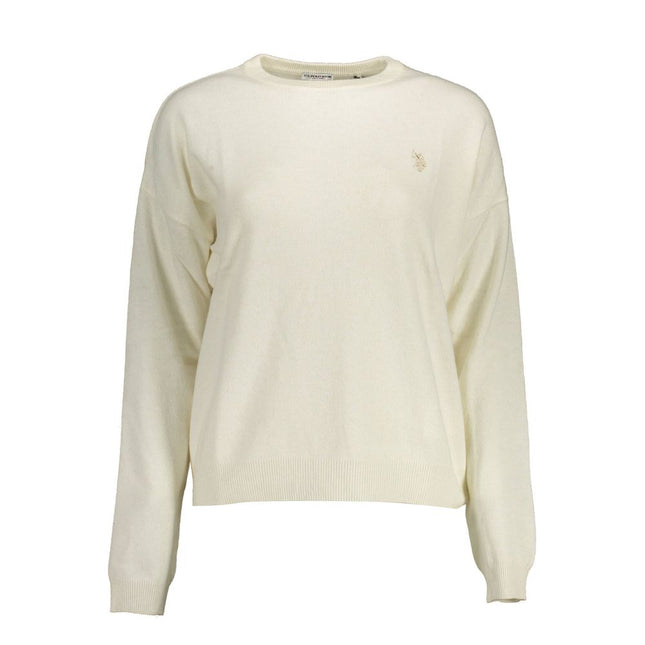 U.S. POLO ASSN. White Fabric Women's Sweater