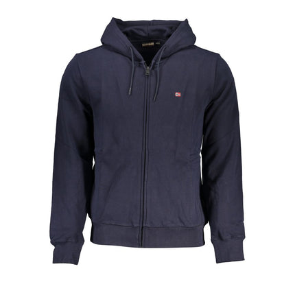Napapijri Blue Cotton Men Sweater with Hood