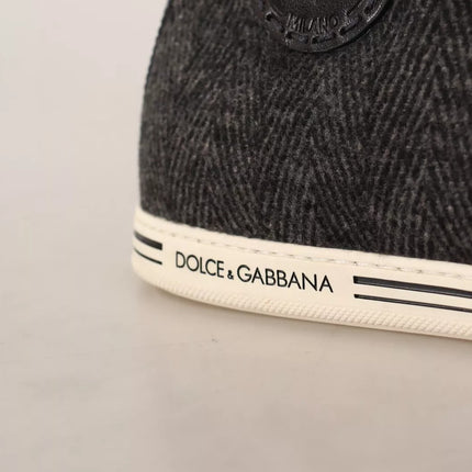 Dolce & Gabbana Gray Wool Cotton Casual High Top Sneakers