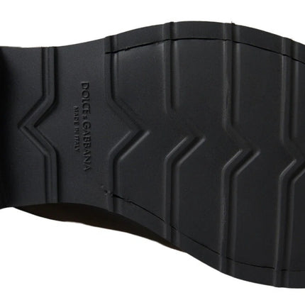 Dolce & Gabbana Black White Leather Formal Dress Shoes
