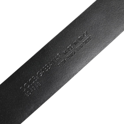 Dolce & Gabbana Black Exotic Leather DG Logo Buckle Belt