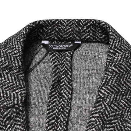 Dolce & Gabbana Black White Double Breasted Men Suit Blazer
