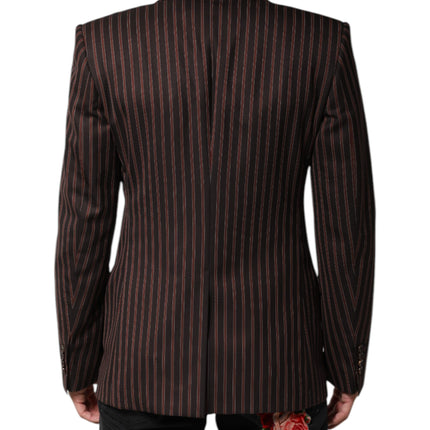 Dolce & Gabbana Black Brown Stripe Single Breasted Blazer