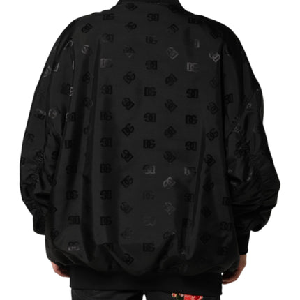 Dolce & Gabbana Black Cargo Windbraker Logo Mania Jacket