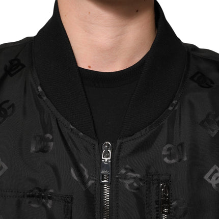 Dolce & Gabbana Black Cargo Windbraker Logo Mania Jacket