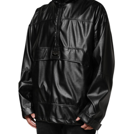 Dolce & Gabbana Black Polyester Logo Plaque Bomber Jacket