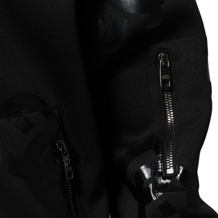 Dolce & Gabbana Black Wool Logo DG Mania Men Bomber Jacket