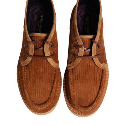 Dolce & Gabbana Brown Suede Nubuck Leather Desert Ankle Boots Shoes