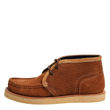 Dolce & Gabbana Brown Suede Nubuck Leather Desert Ankle Boots Shoes