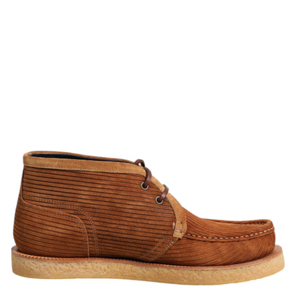 Dolce & Gabbana Brown Suede Nubuck Leather Desert Ankle Boots Shoes