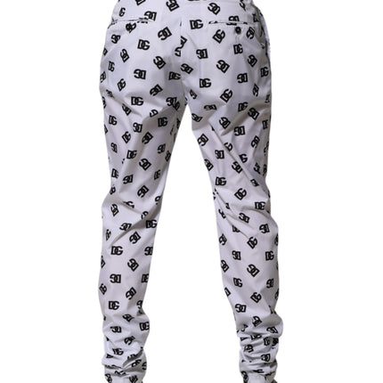 Dolce & Gabbana White Logo Cotton Skinny Denim Trouser Pants