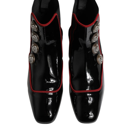 Dolce & Gabbana Black Jackie Buttoned Chelsea Boots Shoes