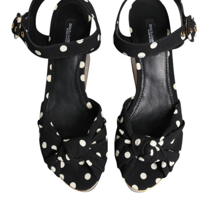 Dolce & Gabbana Multicolor Fish Polka Dot Wedge Sandals Shoes