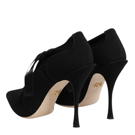 Dolce & Gabbana Black Lace Up Stiletto Heels Pumps Shoes