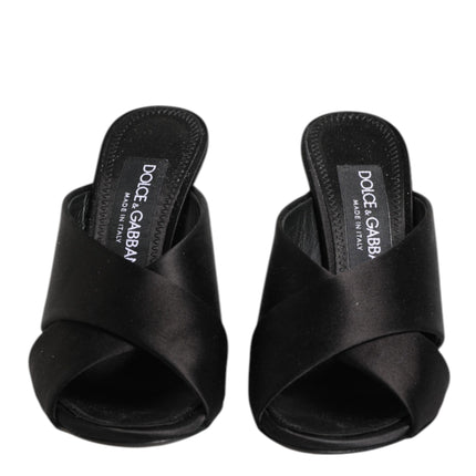 Dolce & Gabbana Black Keira Baroque High Heel Sandals Shoes