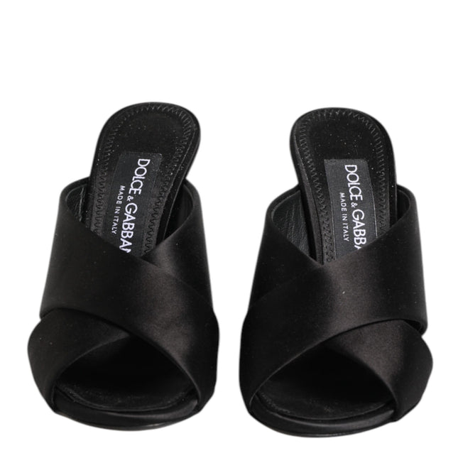 Dolce & Gabbana Black Keira Baroque High Heel Sandals Shoes