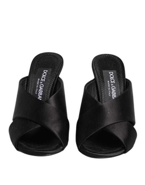Dolce & Gabbana Black Keira Baroque High Heel Sandals Shoes