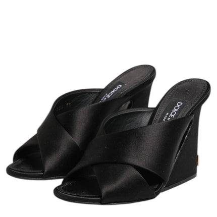 Dolce & Gabbana Black Keira Baroque High Heel Sandals Shoes