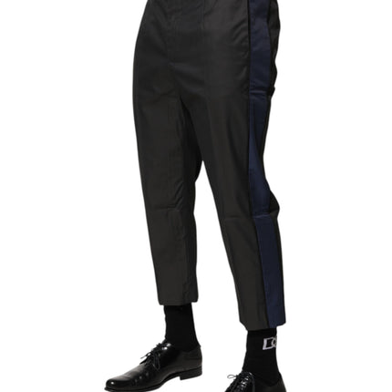 Dolce & Gabbana Gray Blue Cotton 3/4 Chinos Crop Trouser Pants