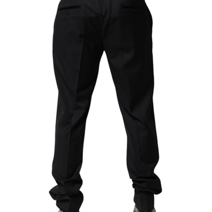 Dolce & Gabbana Black Wool Men Formal Dress Trouser Pants