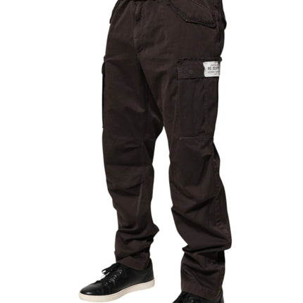 Dolce & Gabbana Brown Cotton Stretch Cargo Men Trouser Pants