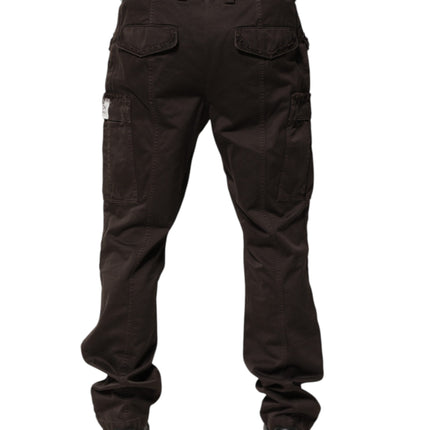 Dolce & Gabbana Brown Cotton Stretch Cargo Men Trouser Pants