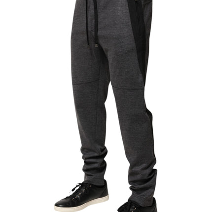 Dolce & Gabbana Gray Black Wool Blend Jogger Sweatpants  Pants