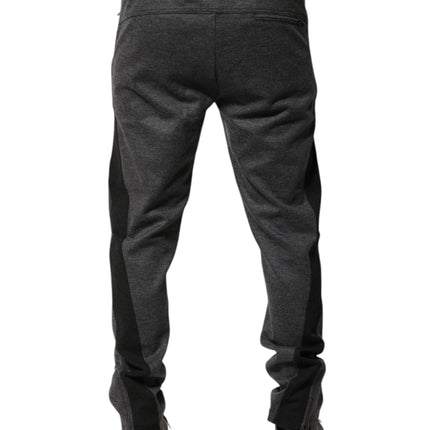 Dolce & Gabbana Gray Black Wool Blend Jogger Sweatpants  Pants