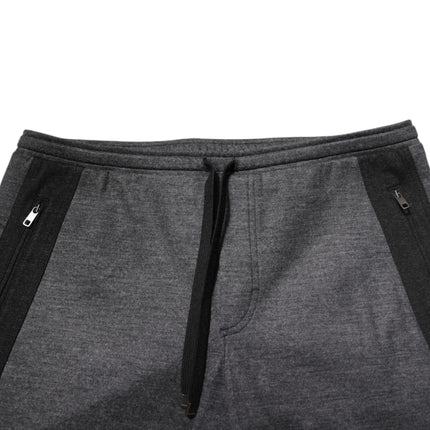 Dolce & Gabbana Gray Black Wool Blend Jogger Sweatpants  Pants