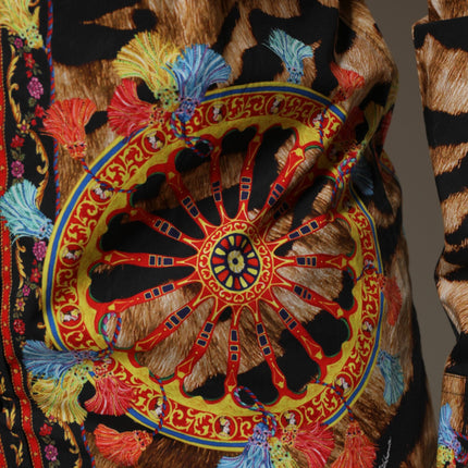 Dolce & Gabbana GOLD Cotton Tiger Carretto Long Sleeve Shirt