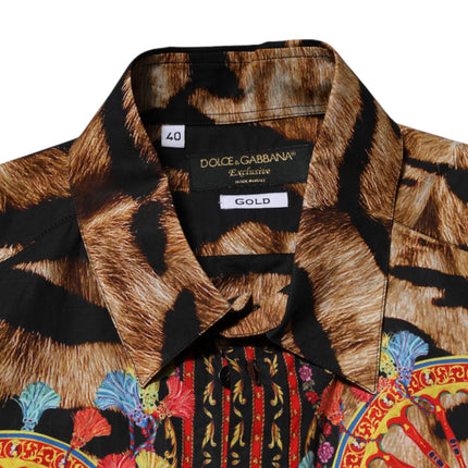 Dolce & Gabbana GOLD Cotton Tiger Carretto Long Sleeve Shirt