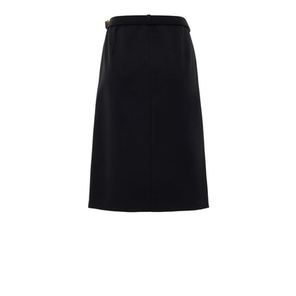 Gucci Black Wool Midi Skirt
