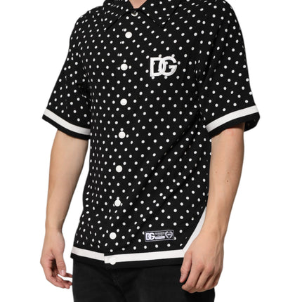 Dolce & Gabbana Black Polka Dot Short Sleeves Collared Polo T-shirt