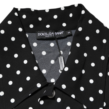 Dolce & Gabbana Black Polka Dot Short Sleeves Collared Polo T-shirt