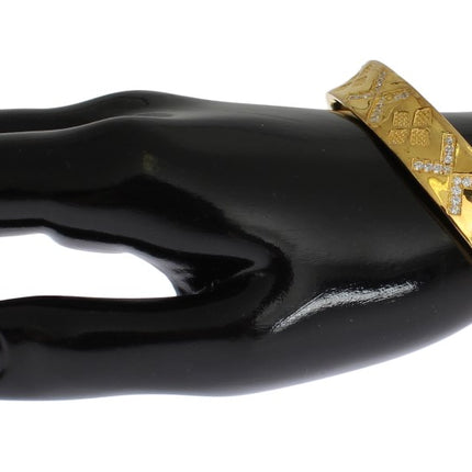Nialaya CZ Gold Sterling 925 Silver Bangle Bracelet