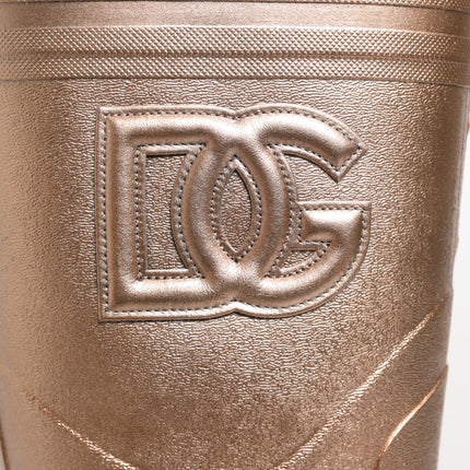 Dolce & Gabbana Rose Gold Rubber Pull On Rain Boots  Shoes