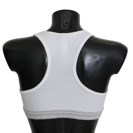 Dolce & Gabbana White Cotton Sport Stretch Bra Underwear