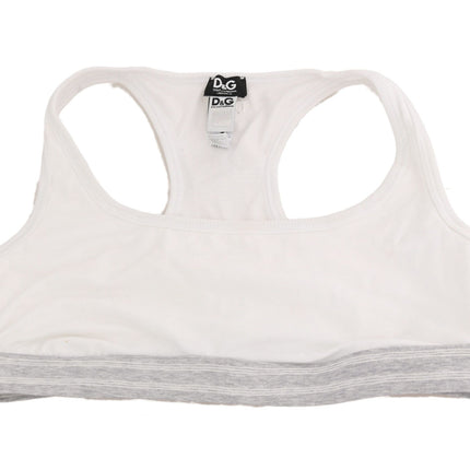 Dolce & Gabbana White Cotton Sport Stretch Bra Underwear