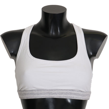 Dolce & Gabbana White Cotton Sport Stretch Bra Underwear