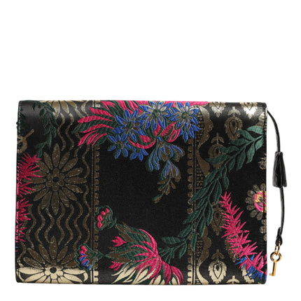 Dolce & Gabbana Multicolor Jacquard Floral Document Briefcase Bag