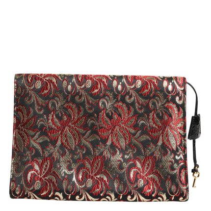 Dolce & Gabbana Multicolor Jacquard Floral Document Briefcase Bag