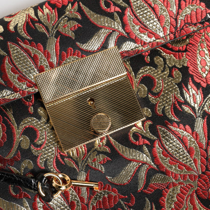 Dolce & Gabbana Multicolor Jacquard Floral Document Briefcase Bag