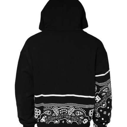 Dolce & Gabbana Black Bandana Hooded Men Sweatshirt Sweater